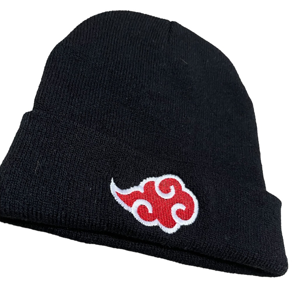 Naruto Akautski Red Cloud Ribbed Embroidered Bean… - image 2